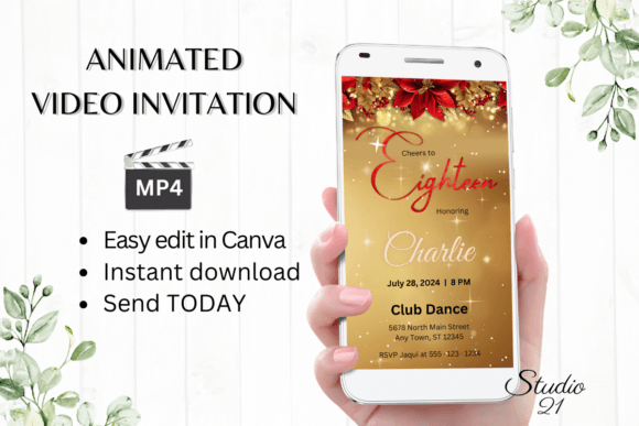 18th Birthday Invitation: A Digital Template for the Milestone Celebration