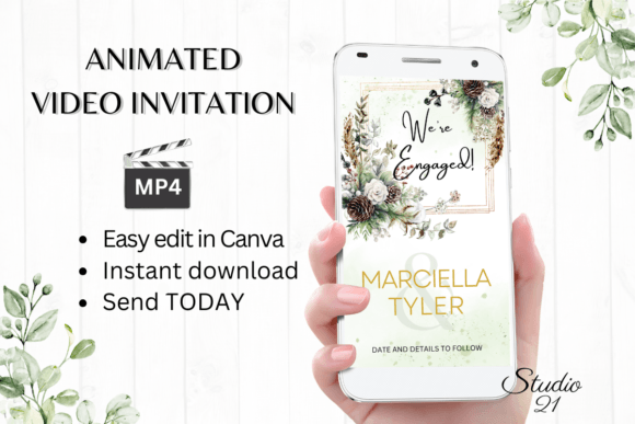 Christmas Engagement Announcement W1172B: Your Festive Digital Invite