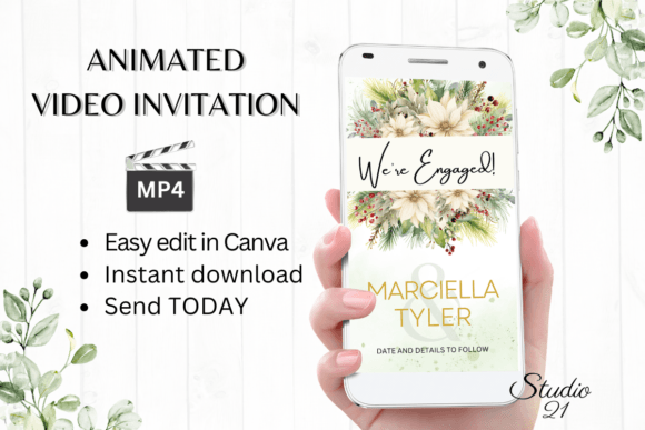 Christmas Engagement Announcement W1176B: Share Your Joy Instantly
