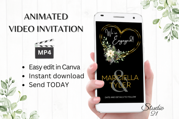 Christmas Engagement Announcement W1179B: Your Festive Digital Invite