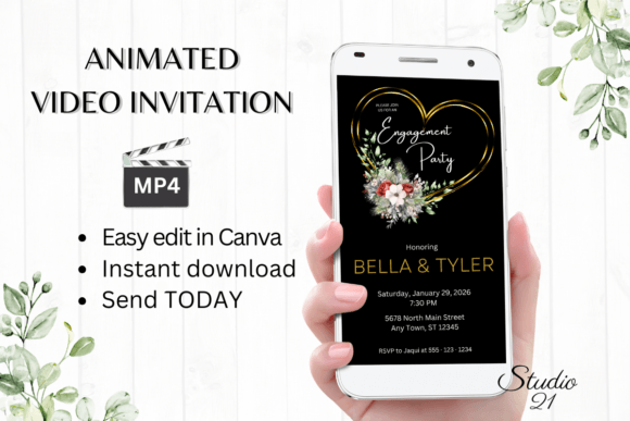 Christmas Engagement Party Invite W1189: A Festive Digital Solution