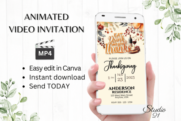 Digital Thanksgiving Invitation: Instant Festive Style