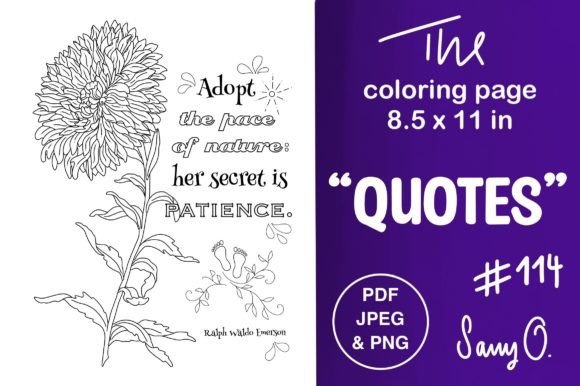 Embracing Patience: The Flower Dahlia Nature Emerson Quote Design