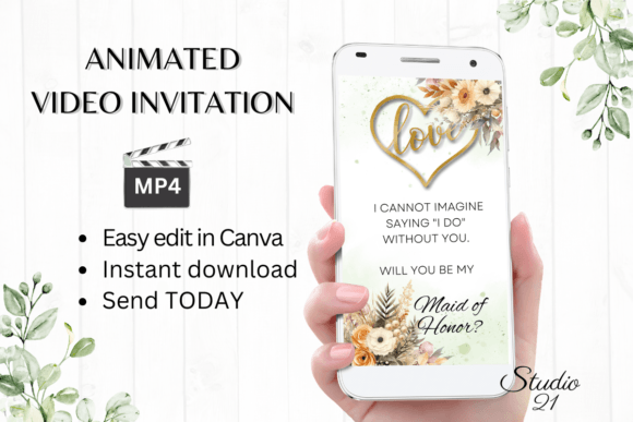 How to Use the Fall Maid of Honor Proposal W3160MH Template