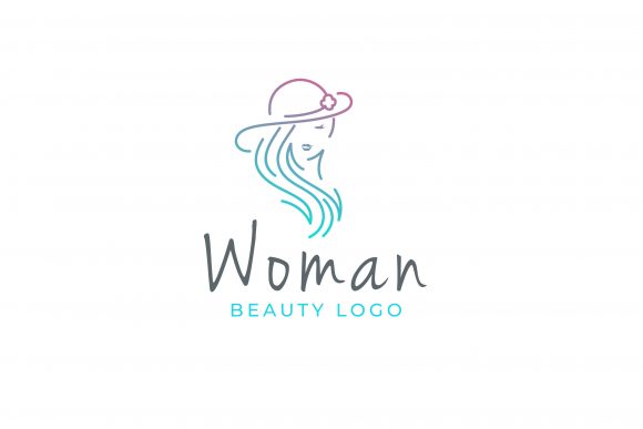 Monoline Woman with Hat Logo: A Vector Design for Your Brand