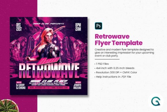 Retrowave Flyer: Capturing the Neon Glow of a Bygone Era