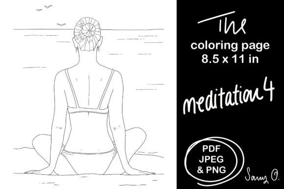 Summer Serenity: A Beach Meditation Illustration for Every Crafter