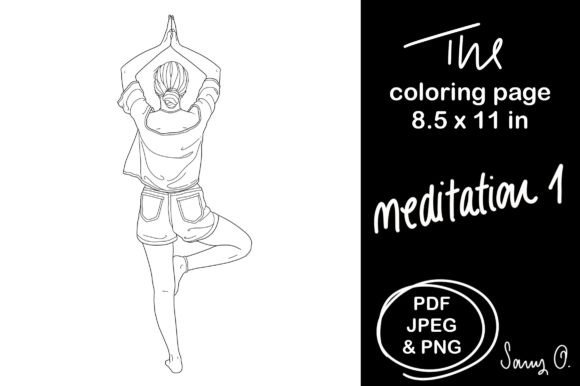 Yoga Pose Meditation Mindfulness PNG KDP for Digital Design